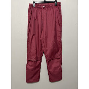 Vtg Waterproof Elastic Waist Pants Mens Size XL Red Pull On Zipper Ankle Outdoor